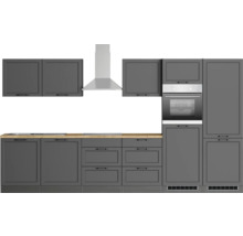 Cuisine complète avec appareils Held Möbel Lübeck 360 cm gris mat démontée variante réversible 1119.6331