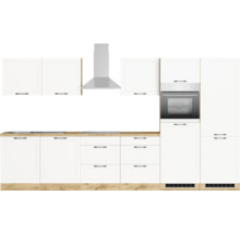 Cuisine complète avec appareils Held Möbel Lübeck 360 cm blanc mat démontée variante réversible 1120.6330