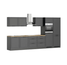Cuisine complète avec appareils Held Möbel Lübeck 360 cm gris mat démontée variante réversible 1120.6331
