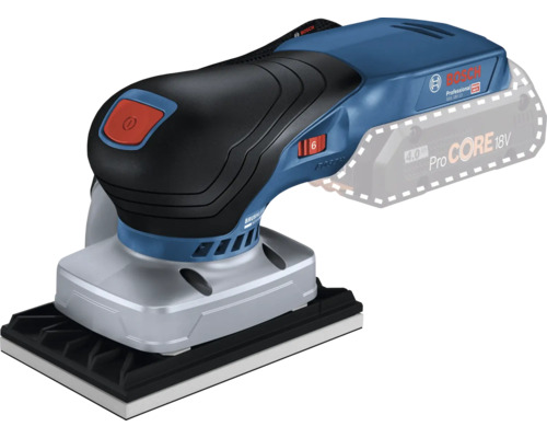 Ponceuse vibrante sans fil Bosch Professional avec batterie représentée