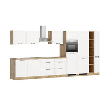 Cuisine complète avec appareils Held Möbel Lübeck 420 cm blanc mat démontée variante réversible 1122.6330