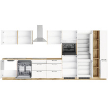 Cuisine complète avec appareils Held Möbel Lübeck 420 cm blanc mat démontée variante réversible 1122.6330