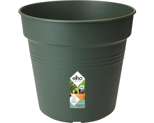 Pot pour plantes elho Green Basics plastique Ø 13 h 12 cm vert Pot de fleurs en plastique avec une étiquette de la marque Elho