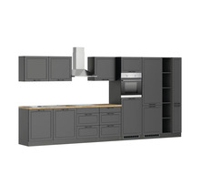 Cuisine complète avec appareils Held Möbel Lübeck 420 cm gris mat démontée variante réversible 1123.6331