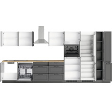 Cuisine complète avec appareils Held Möbel Lübeck 420 cm gris mat démontée variante réversible 1123.6331