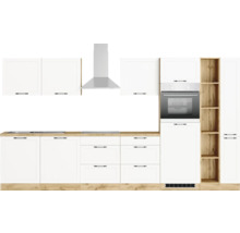Cuisine complète avec appareils Held Möbel Lübeck 360 cm blanc mat démontée variante réversible 1116.6330