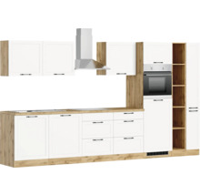 Cuisine complète avec appareils Held Möbel Lübeck 360 cm blanc mat démontée variante réversible 1116.6330