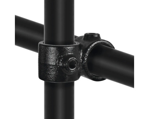 Pièce en croix 90° Buildify noir für disposé pour tube d'échafaudage noir Ø 33 mm Raccord de tuyau pour raccorder des tuyaux
