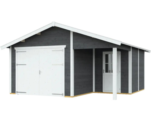 Abri de jardin avec double porte et entrée latérale