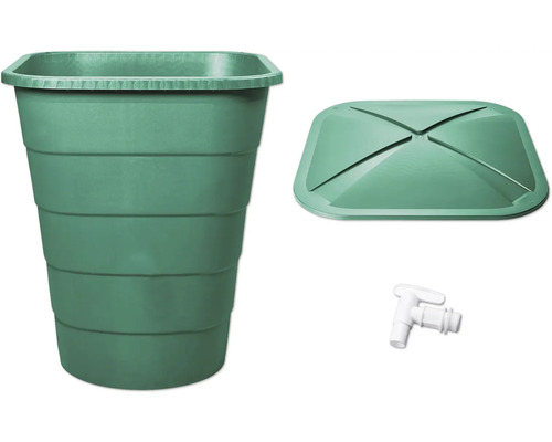 Récupérateur d'eau de pluie GARANTIA BASICline Ibiza 300 l avec couvercle et robinet de cuve vert Récupérateur d'eau de pluie GARANTIA BASICline Ibiza 300 l avec couvercle et robinet de cuve vert