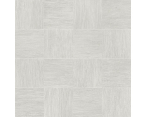 Sol PVC Comfytex aspect carrelage carré gris carreaux 25x25 cm largeur 200 cm (au mètre) Carreaux aspect bois, disposés en carré
