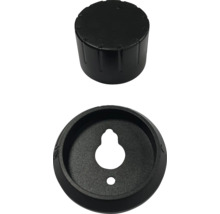 Bouton rotatif noir et support noir