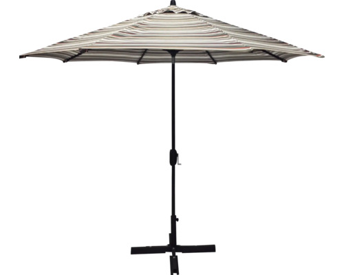 Mittelstockschirm SOLUNA Auray Ø 300 cm rot weiß grau mit UV-Schutz 80, wasserabweisende Polyesterbespannung, leichte Aufspannung per Kurbel Mittelstockschirm SOLUNA Auray Ø 300 cm rot weiß grau mit UV-Schutz 80, wasserabweisende Polyesterbespannung, leichte Aufspannung per Kurbel