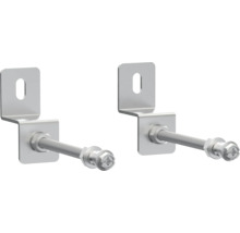 Deux équerres métalliques avec vis et trou oblong pour la fixation