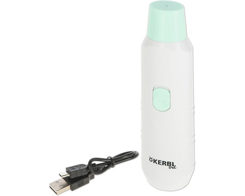 Entretien des griffes KERBL lime à griffes batterie blanc 15,5 x 3,5 x 2,5 cm Kerbl Ponceuse à griffes pour animaux avec câble USB