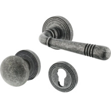 Ensemble de ferrures de porte avec poignée de porte, bouton rotatif et rosette de clé