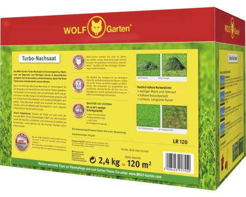 Wolf Garten Turbo-Nachsaat Pack pour la réparation de pelouse