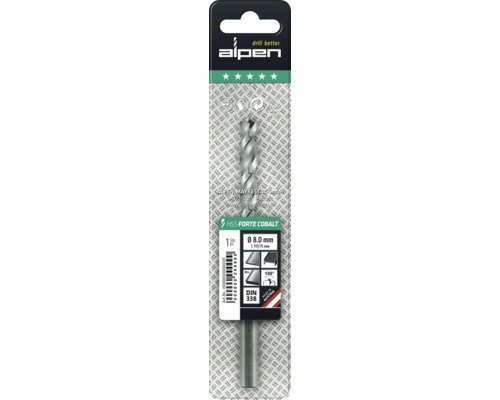 Alpen HSS Forte Cobalt Bohrer, Durchmesser 8 Millimeter