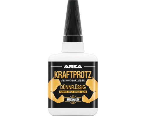 Colle instantanée ARKA Kraftprotz universelle très fluide 50 g Arka Kraftprotz colle instantanée, fluide, en flacon plastique