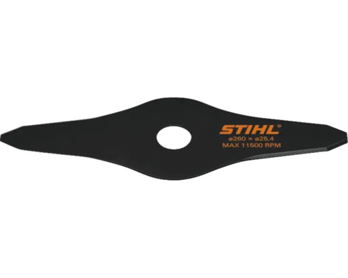 Lame de coupe d''herbe Stihl mesurant 260 x 25,4 millimètres et un maximum de 11500 tours par minute