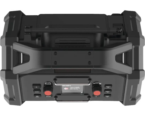 Haut-parleur portable noir avec commandes et écran