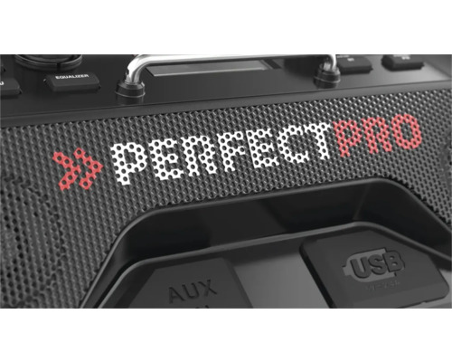 Logo Perfectpro sur un appareil audio