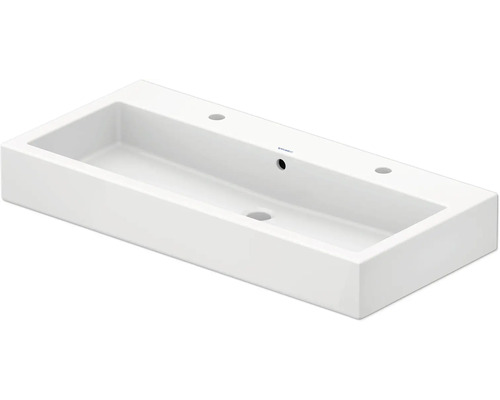 DURAVIT Doppelwaschtisch Vero 100 x 47 cm weiß glänzend 454100026 Rechteckiges Waschbecken aus Sanitärkeramik