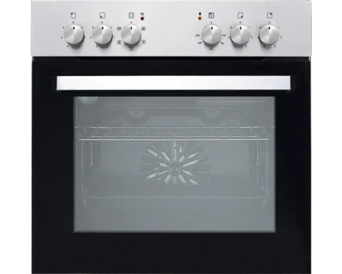 Four avec boutons de commande et façade en verre