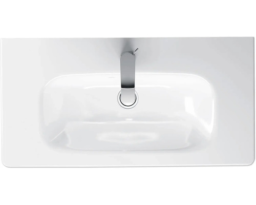 Vue de dessus d''un lavabo avec robinet