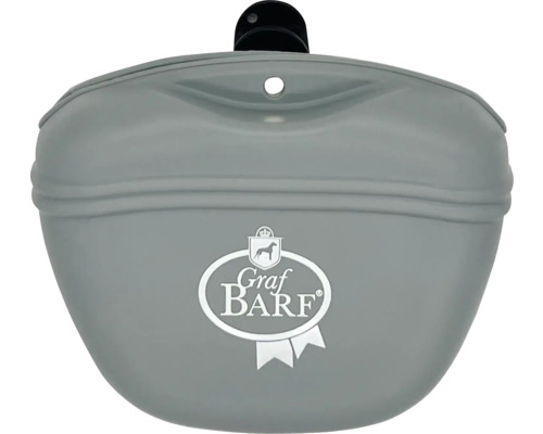 Logo Graf Barf sur sac à nourriture gris pour chiens