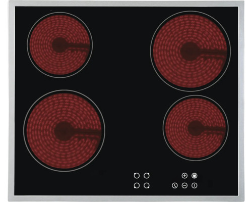 Plaque de cuisson vitrocéramique avec quatre zones de cuisson