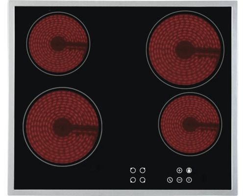 Plaque vitrocéramique avec quatre zones de cuisson