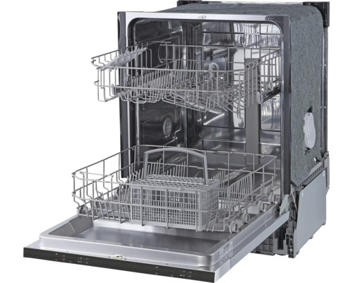 Geöffneter Geschirrspüler mit zwei Spülkörben