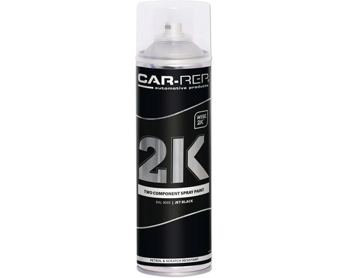 Car-Rep Sprühlack 2K hochglänzend RAL 9005 tiefschwarz 500 ml