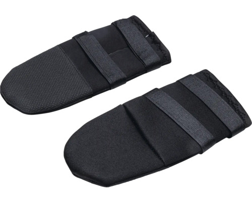 Deux chaussures noires pour chien avec fermeture auto-agrippante