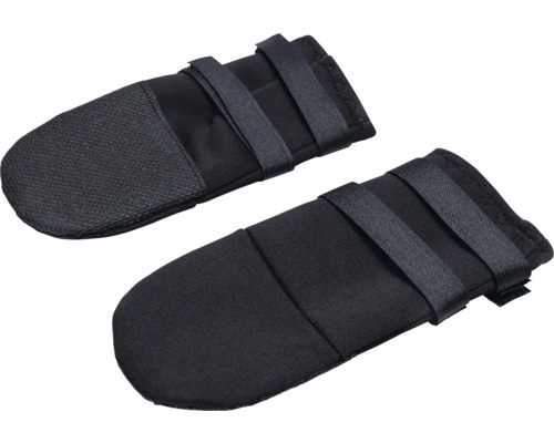 Deux chaussures noires pour chien avec fermeture velcro