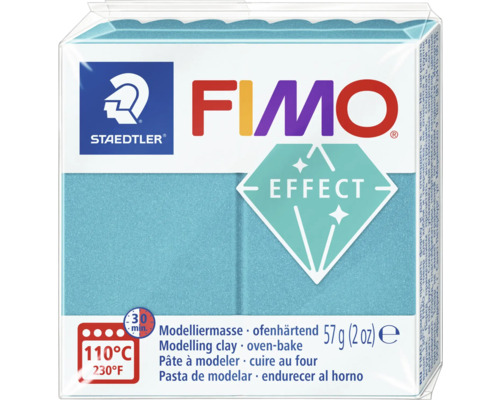 Pâte à modeler FIMO Effect turquoise métallique 57 g Pâte à modeler FIMO Effect, durcissant au four, 57 grammes