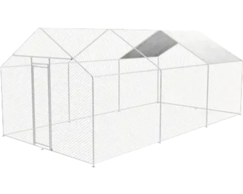 Enclos pour animaux fermeture éclair DIY enclos pour animaux 3 x 6 x 2.5 m ZI-CR362 pour poules, volailles, lapins, cochons d'Inde Poulailler autoportant en métal avec porte et toit
