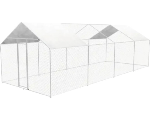 Enclos pour animaux fermeture éclair DIY enclos pour animaux 3 x 8 x 2.5 m ZI-CR382 pour poules, volailles, lapins, cochons d'Inde Parc à volailles autoportant avec porte et toit