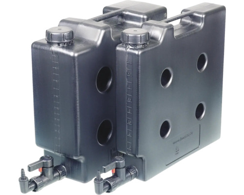 Doppelkanister für Gartenbewässerung mit Wasserhahn