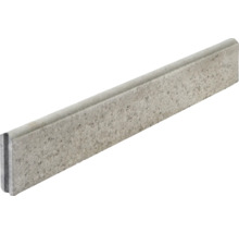 Pierre de délimitation de pelouse en béton gris arrondie sur les deux faces 100 cm x 5 cm x 15 cm
