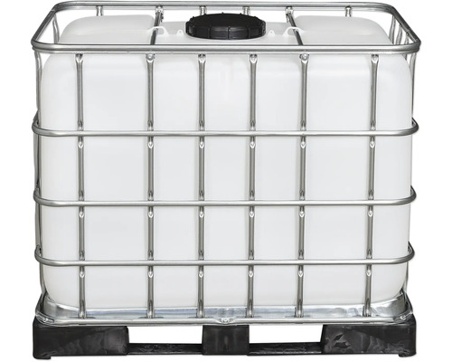Conteneur IBC avec cage métallique sur palette