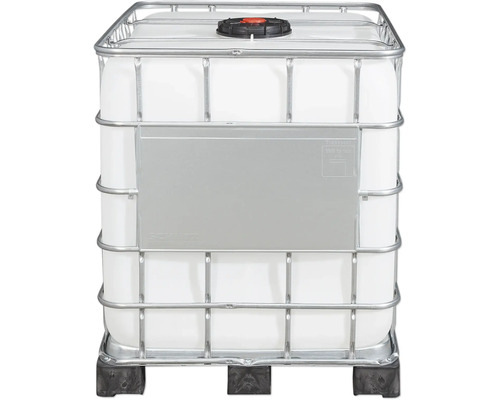IBC-Behälter mit Stahlgitterbox auf Palette