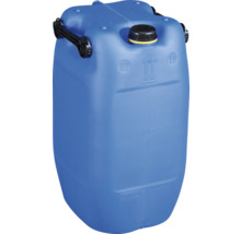 Jerrican en plastique bleu avec poignées et bouchon à vis