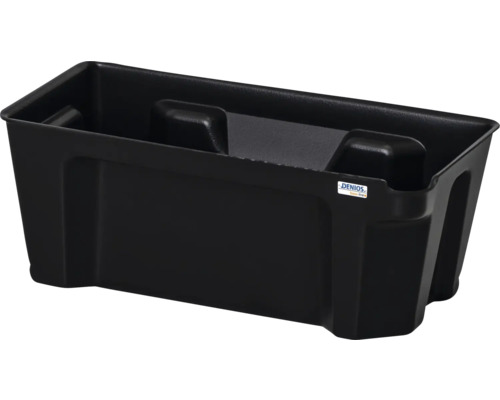 Schwarzer Farbeimer aus Kunststoff