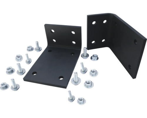 Support de fixation au plafond SOLUNA anthracite pour store bannes à coffre intégral moderne Deux équerres d''angle en métal avec vis et écrous