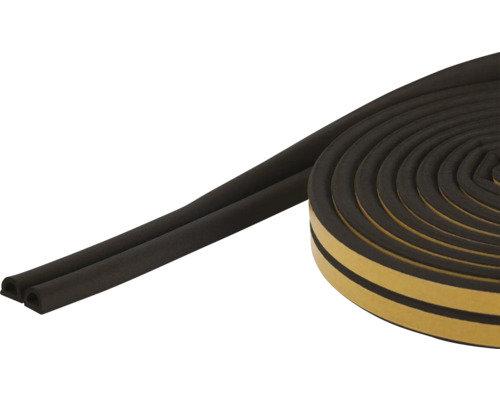 fix-o-moll D-Profildichtung selbstklebend schwarz 100 m x 6 x 9 mm Selbstklebendes Dichtungsband auf einer Rolle