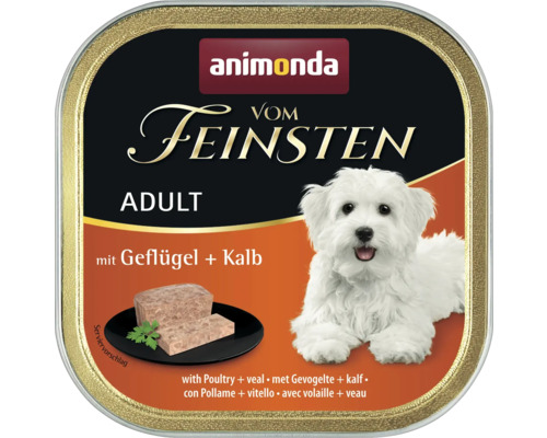 Pâtée pour chien animonda qualité supérieure Adult à la volaille et au veau 150 g