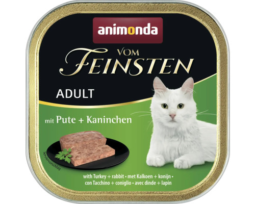 Pâtée pour chat animonda qualité supérieure Adult à la dinde & au lapin 100 g