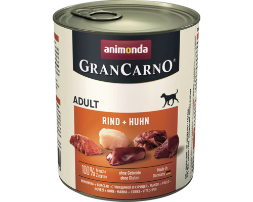 Pâtée pour chien animonda Gran Carno Original Adult bœuf + poulet 800 g